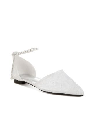 Shrami Pearl & Rhinestone Strap Flat Sandals