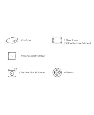 Sportset Stripe Black Multi 4-Piece Soft Microfiber Comforter Set - Full