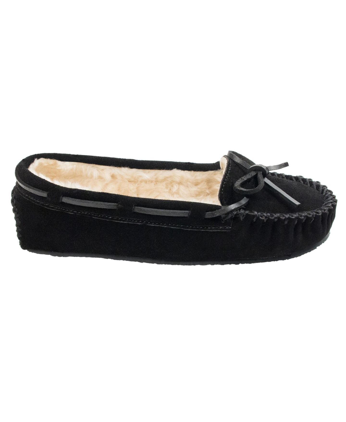 Женские тапочки Minnetonka Cally Wide Width Slippers, цвет: Чёрный — фото 2