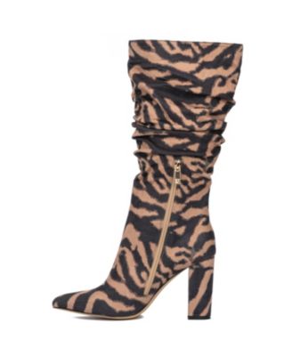 Women's Earla- Metallic Ruched Knee-High Boots Tall Boots