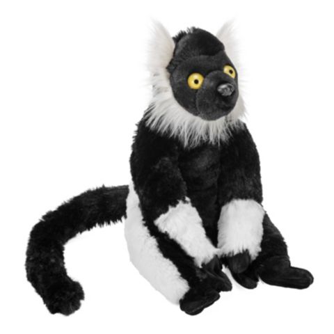 Детская мягкая игрушка Wild Republic Cuddlekins Black and White Ruffed Lemur 12" Plush