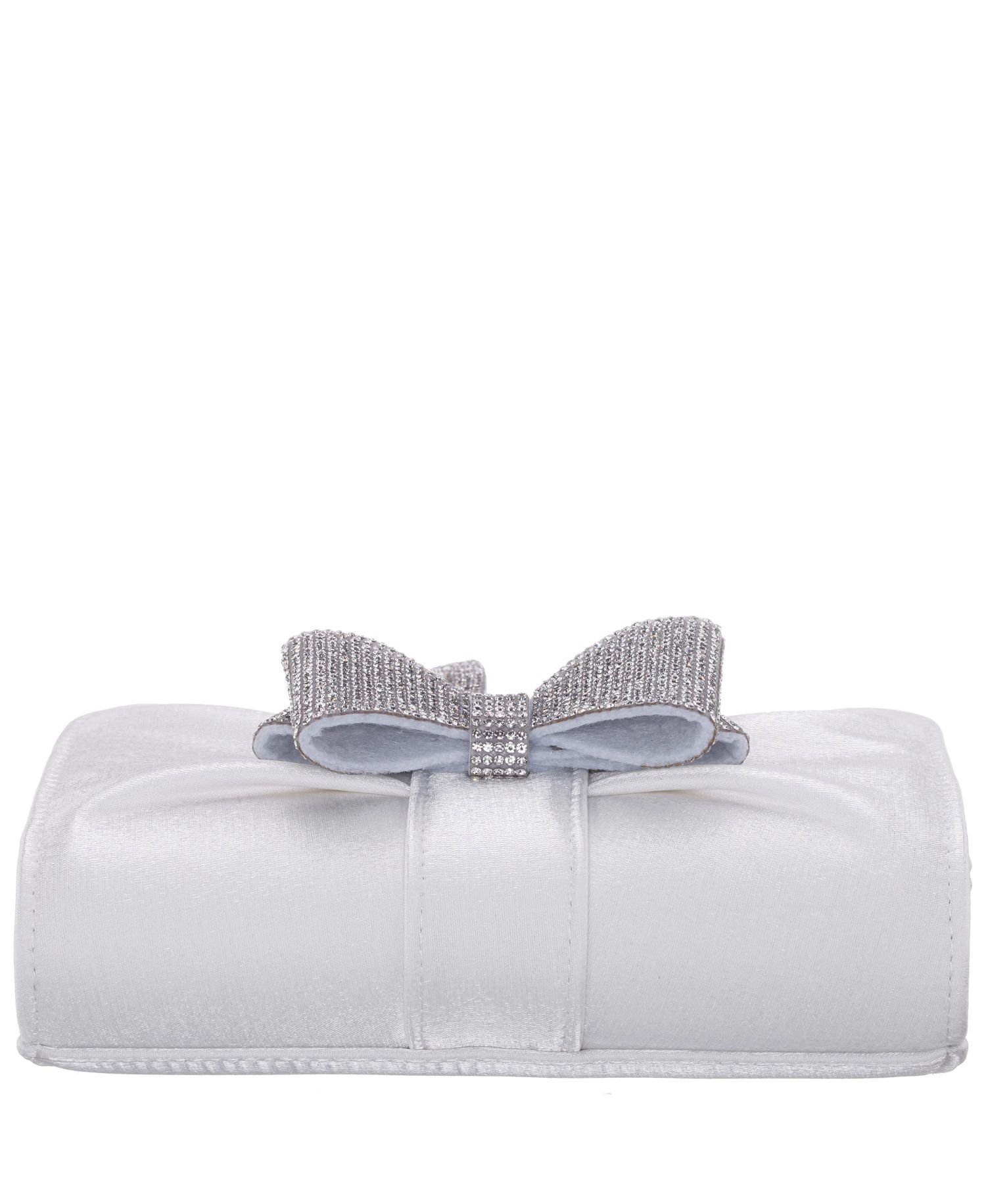 Tiered Crystal Bow Flap Clutch