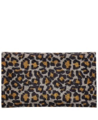 Leopard Print All Over Crystal Envelope Clutch