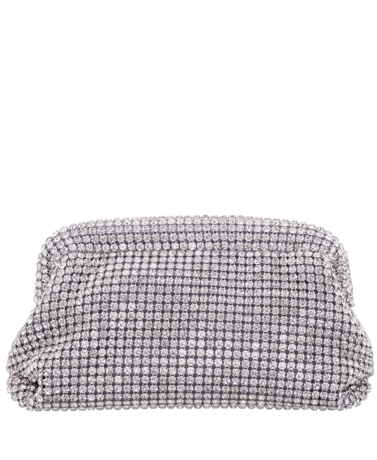 Shop Nina All Over Crystal Frame Magnet Clutch In Silver