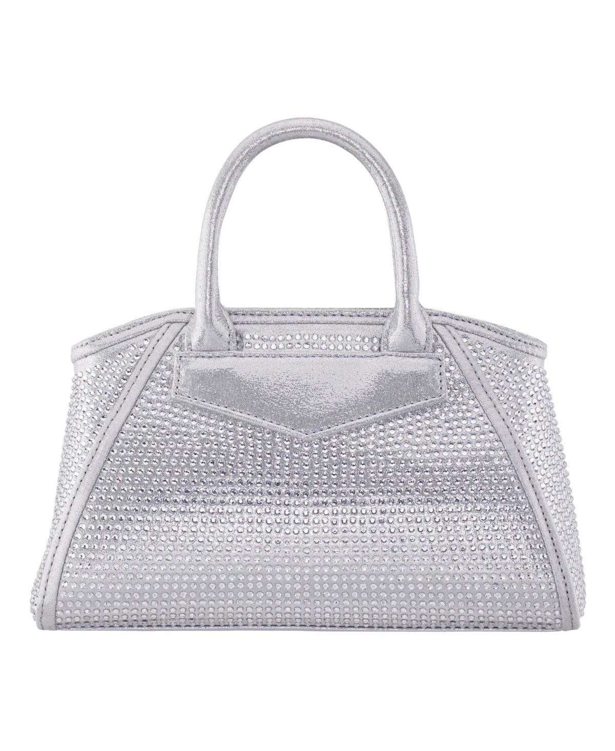 Shop Nina All Over Crystal Satchel Bag In Silver