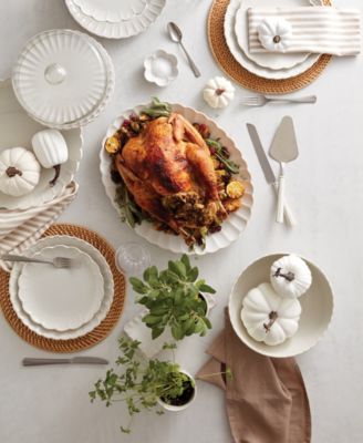 French Perle Scallop Herb Pots Tray Set