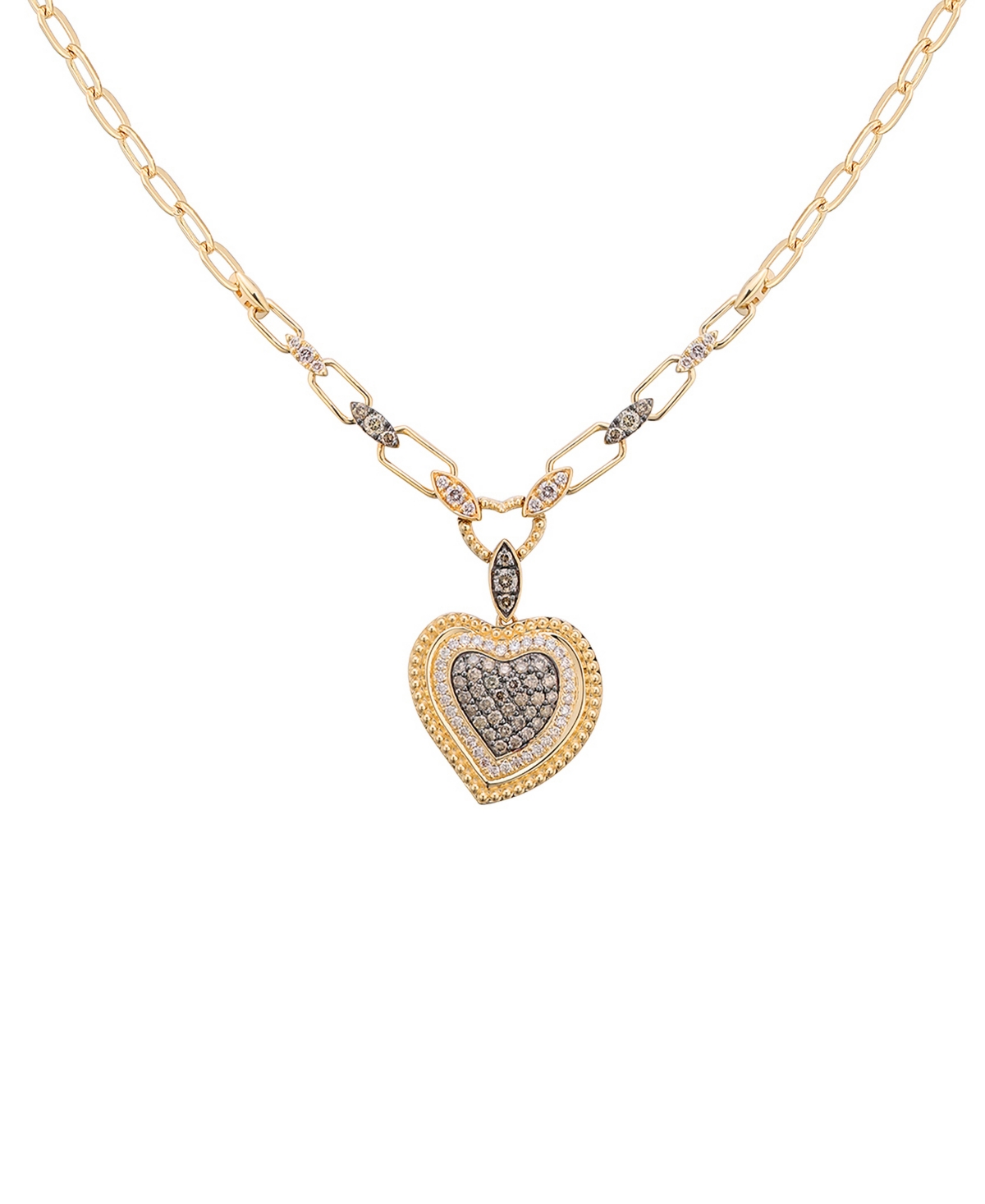 Le Vian Godiva X  Diamond Heart Pendant Necklace (3/4 Ct. T.w.) In 14k Yellow Gold, 17" + 2" Extender In Honey Gold