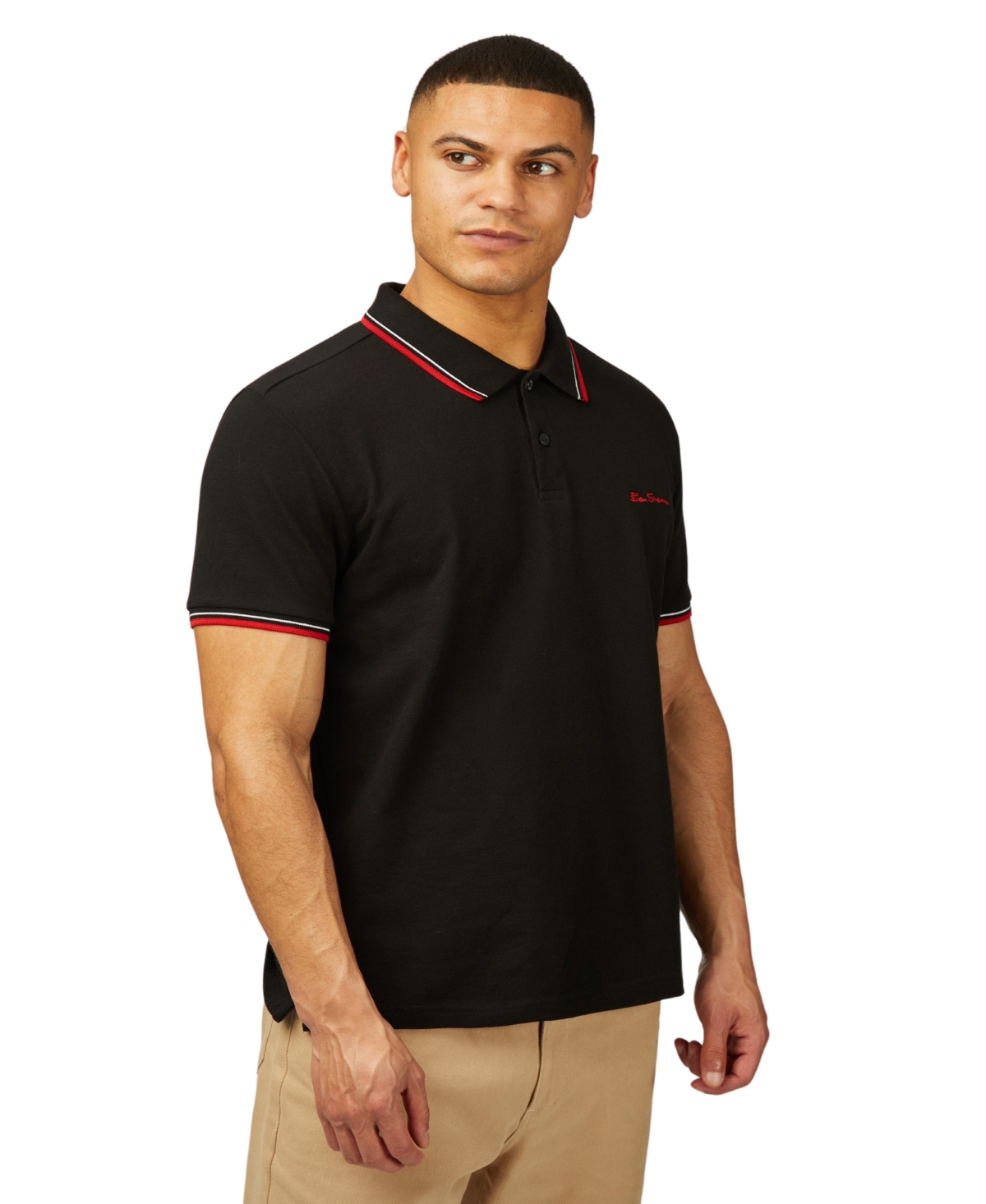 Ben Sherman Men's Signature Pique Short Sleeve Polo Shirt In Gold