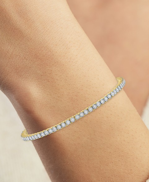 Женские платья Macy's Diamond Tennis Bracelet (1 ct. t.w.) in Sterling Silver, 14k Gold-Plated Sterling Silver or 14k Rose Gold-Plated Sterling Silver