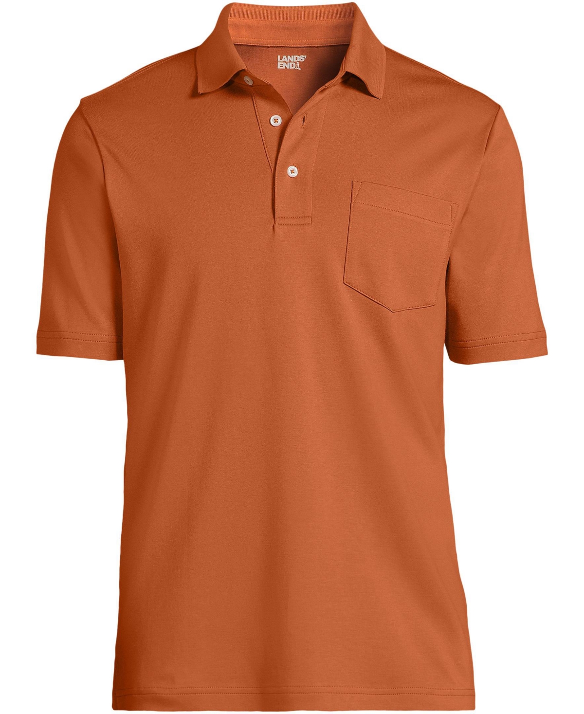 Lands' End Big & Tall Short Sleeve Cotton Supima Polo Shirt with Pocket