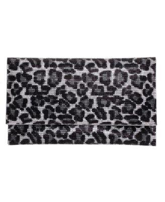 Leopard Print All Over Crystal Envelope Clutch