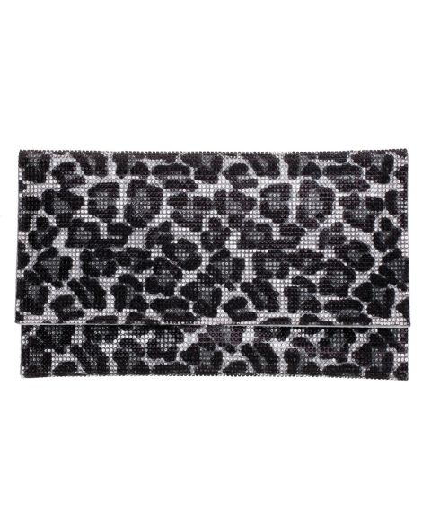 Женский клатч Nina Leopard Print All Over Crystal Envelope Clutch, цвет: Чёрный леопардовый