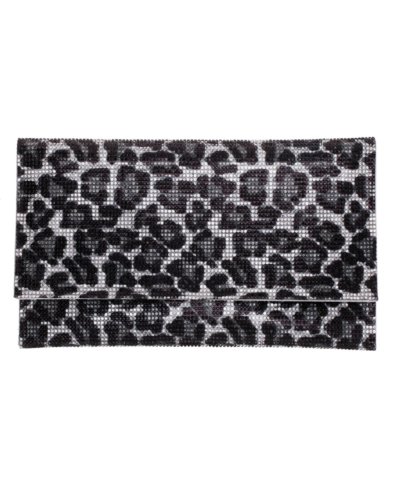 Leopard Print All Over Crystal Envelope Clutch