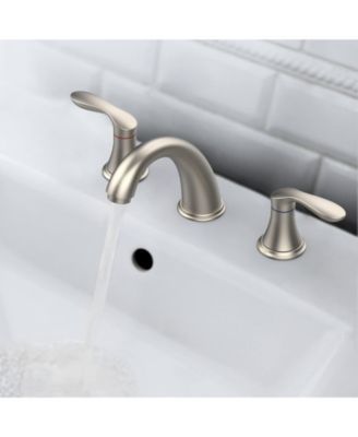 Bathroom Sink Faucet, Faucet for Bathroom Sink, Widespread Brushed Nickel Bathroom Faucet 3 Hole (Brushed Nickel 2 Packs)