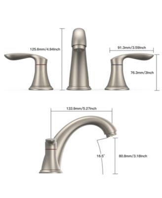 Bathroom Sink Faucet, Faucet for Bathroom Sink, Widespread Brushed Nickel Bathroom Faucet 3 Hole (Brushed Nickel 2 Packs)