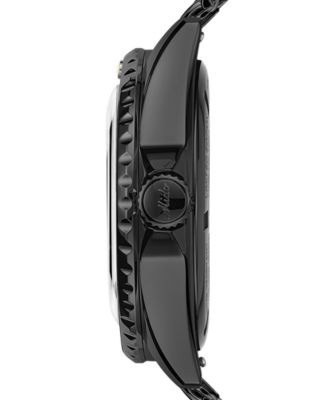 Men's Swiss Automatic Ocean Star Decompression Timer 1961 Black PVD Stainless Steel Mesh Bracelet Watch 41mm