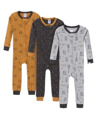 Baby Girls Snug Fit Footless Pajamas, 3-Pack, Moose & Trees