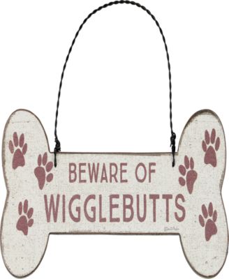 Ornament - White - Beware of the Wigglebutts - Dog Ornament Ornament - White - Beware of the Wigglebutts - Dog Ornament