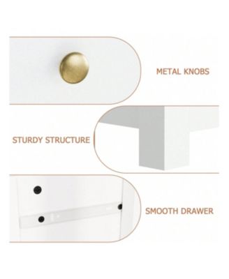 Generic 5-Drawer Wood Dresser Organizer with Metal Handles Modern Chest for Home and Office Use