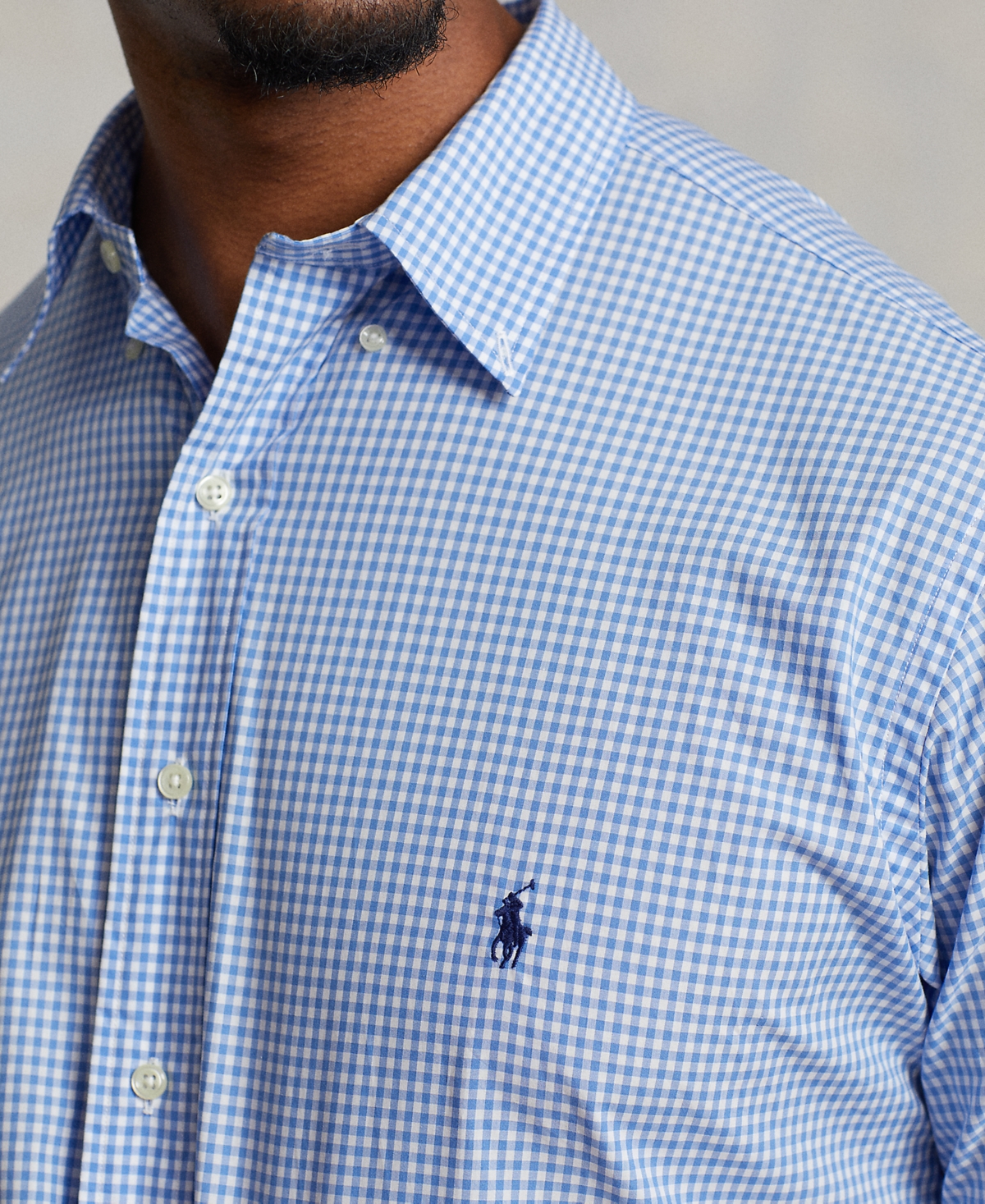 Polo Ralph Lauren Men's Big & Tall Classic-Fit Poplin Shirt -white Check