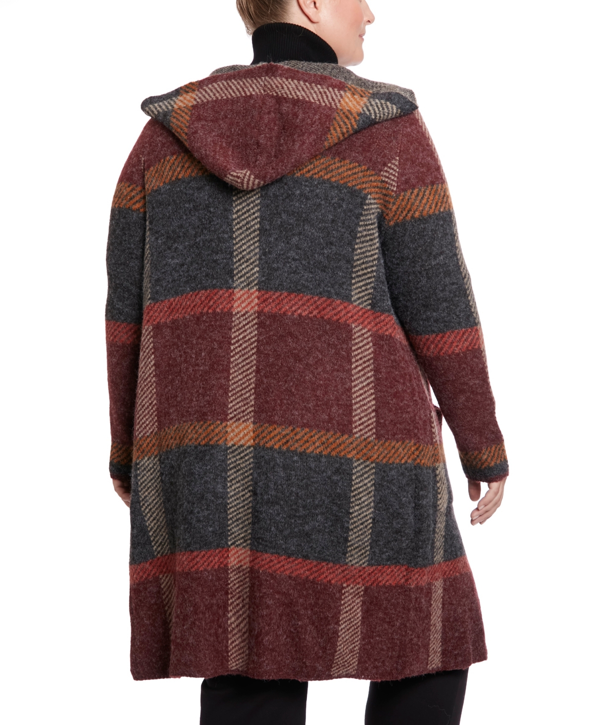 Joseph A Plus Size Hooded Coatigan Sweater