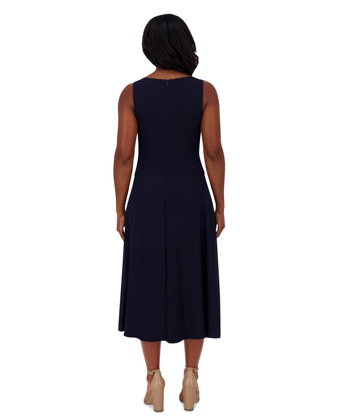 Jessica Howard Women's 2.pc Floral-print 3/4-sleeve Jacket & Sleeveless Midi Dress In Navy