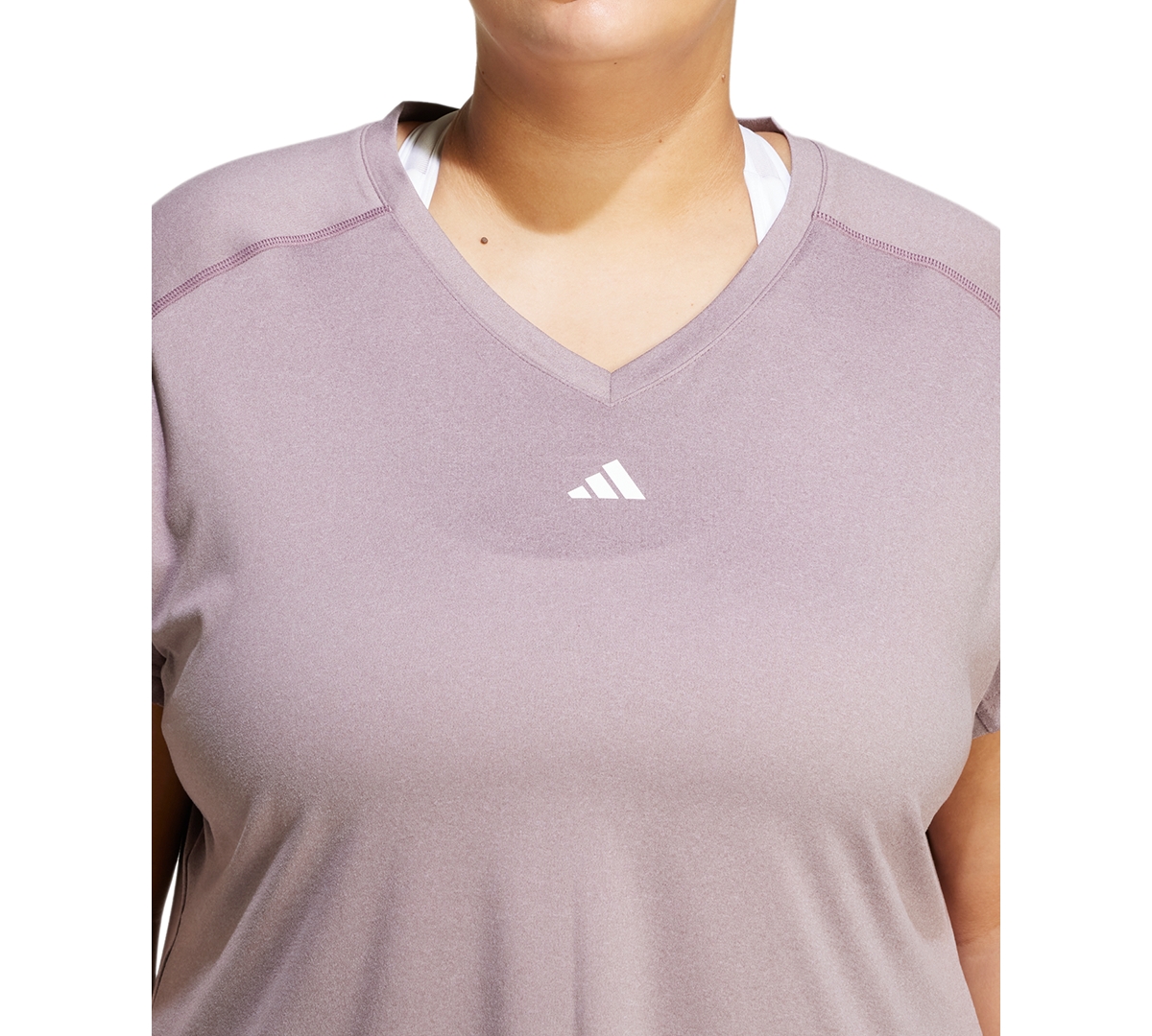 adidas Plus Size Train Essentials V-Neck Short-Sleeve Tee