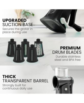 Rotary Cheese Grater with 5 Interchangeable Stainless Steel Blades