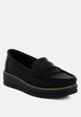 Womens Croyda Fringed Nubuck Loafers