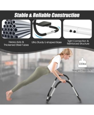 Portable AB Trainer with Headrest and Foam Handle for Office Home Gym-White