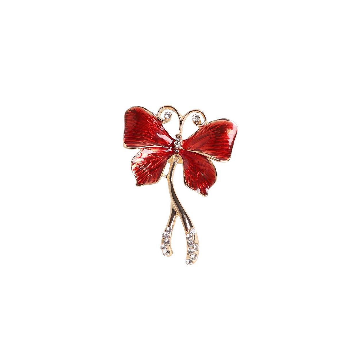 Sohi Women's Butterfly Statement Ring In Red