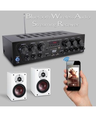 6-Channel Wireless Bluetooth Home Audio Amplifier with FM Radio, MP3/USB/SD Playback - 750W Max, PTA62BT