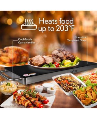 Electric Warming Tray with Non-Stick, Heat-Resistant Glass Plate, 22.4" x 6.7" Heating Surface - PKWTR40