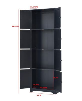 Lyons 4-Tier 68" Kitchen Pantry Storage Cabinet with 8 Doors