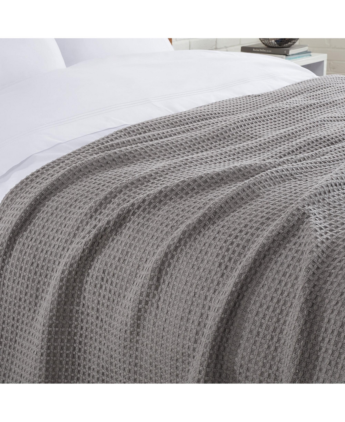 Haryana Luxury Waffle Weave Cotton Bed Blanket, Bed Size 90x90 in. (Color Options), Warm Blanket for Bedrooms