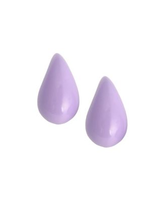 Sohi Womens The Medium Teardrop Stud Earrings - Purple 75$