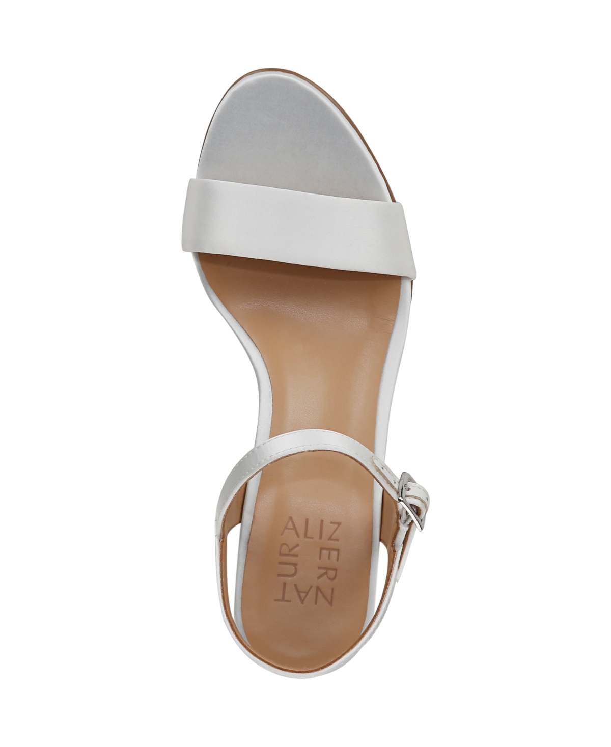 Naturalizer Bristol Ankle Strap Sandals In Pearl White Satin
