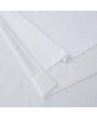 Jefferson Faux Silk Semi Sheer Light Filtering Microfiber Lined Grommet Lightweight Window Curtain Panels, Set of 2