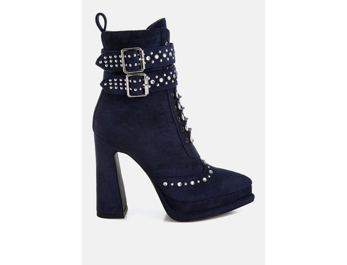 Женские ботинки London Rag Punk Nomad Harness Detail Lace Up, цвет: Тёмно-синий — фото 3