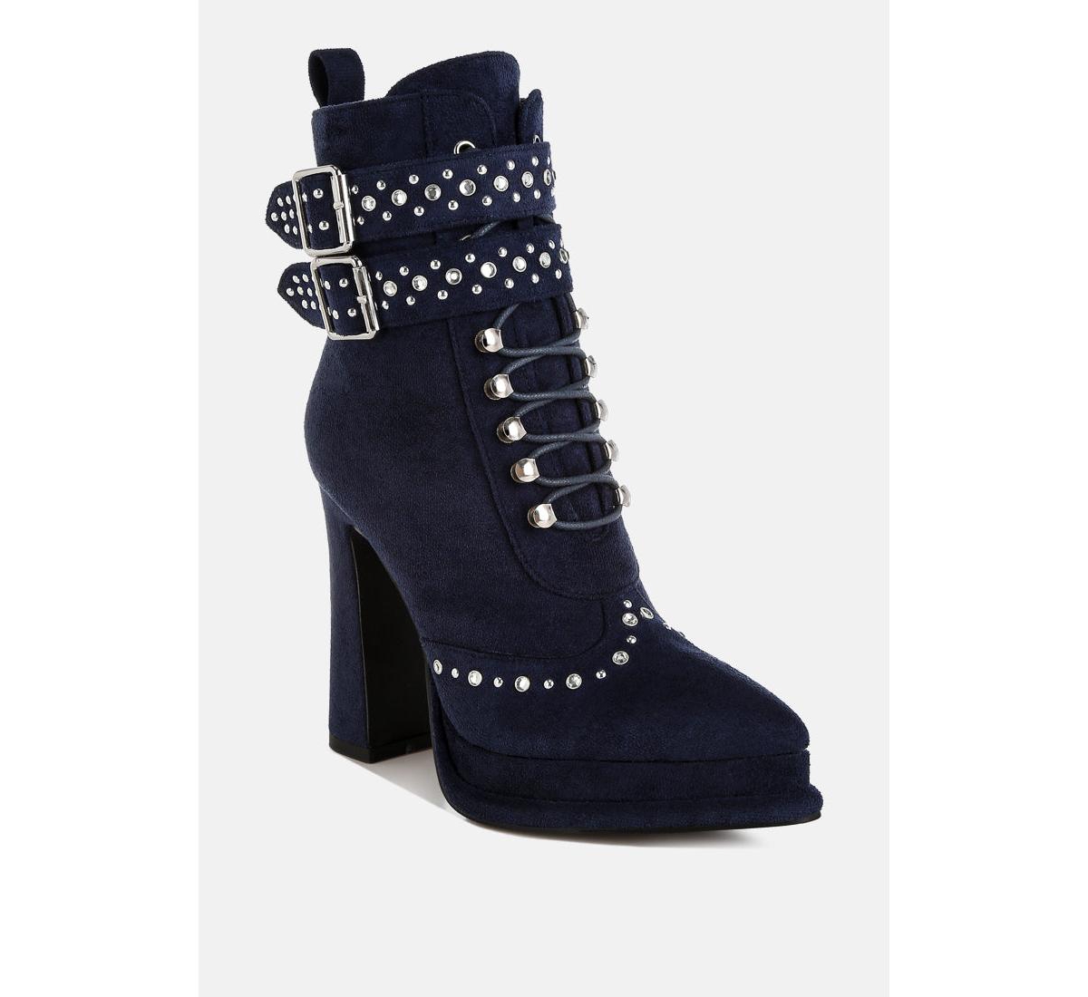 London Rag Punk Nomad Harness Detail Lace Up Boots