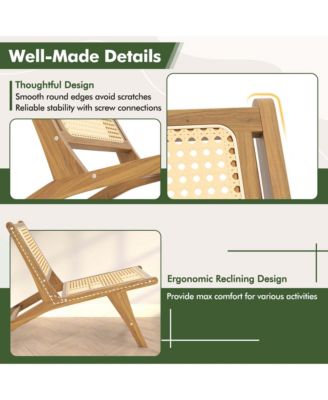 Mid Century Modern Accent Chair with Ottoman Teak Wooden Frame Farmhouse