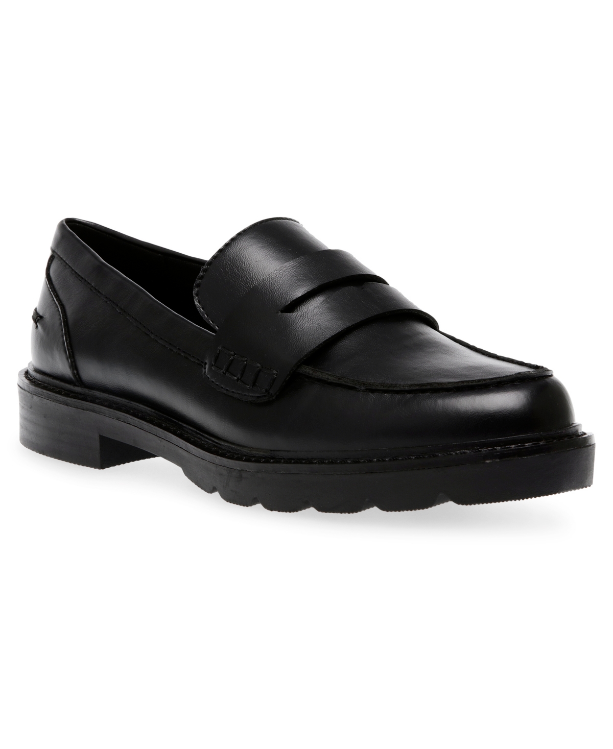 Anne Klein Women's Emmylou Lug Sole Loafers In Black Smooth