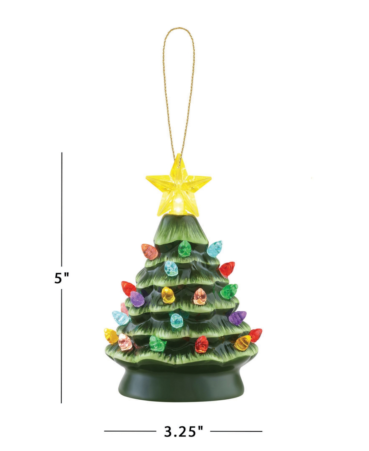 Mr. Christmas 5" Nostalgic Ceramic Tree Ornaments, Set Of 3 In Green