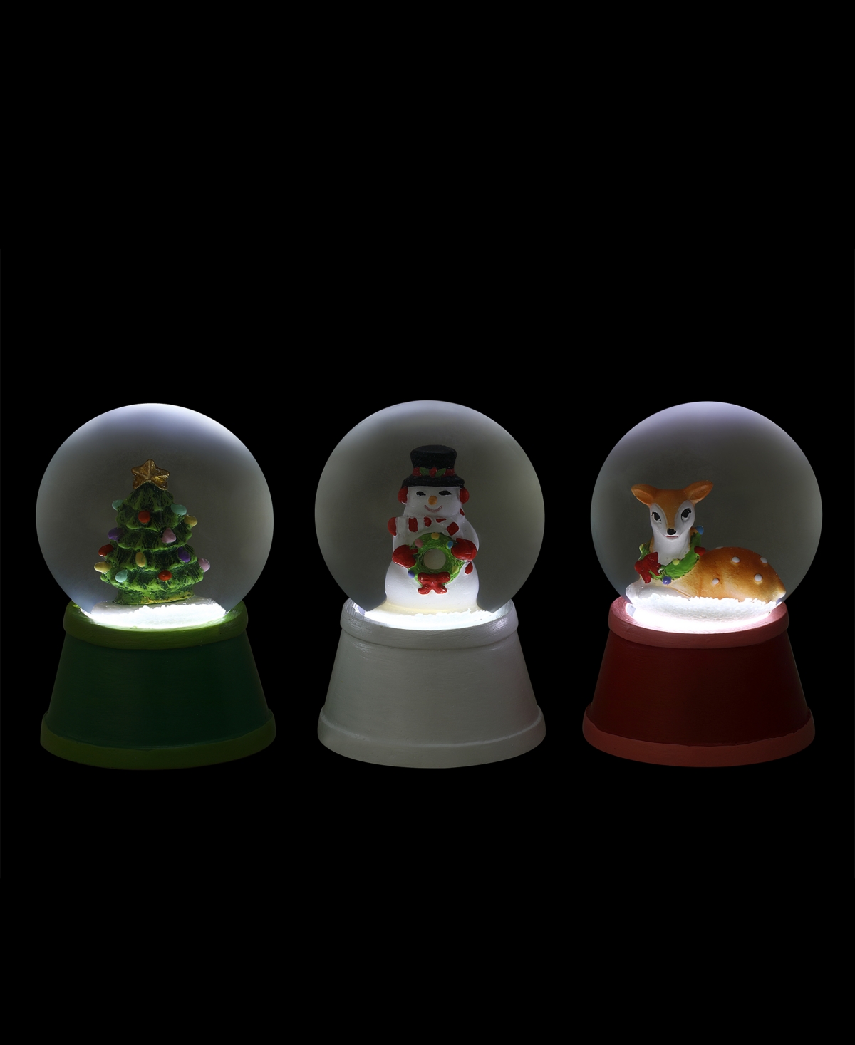 Mr. Christmas Mini Lit Snow Globes, Set Of 3 In Multi