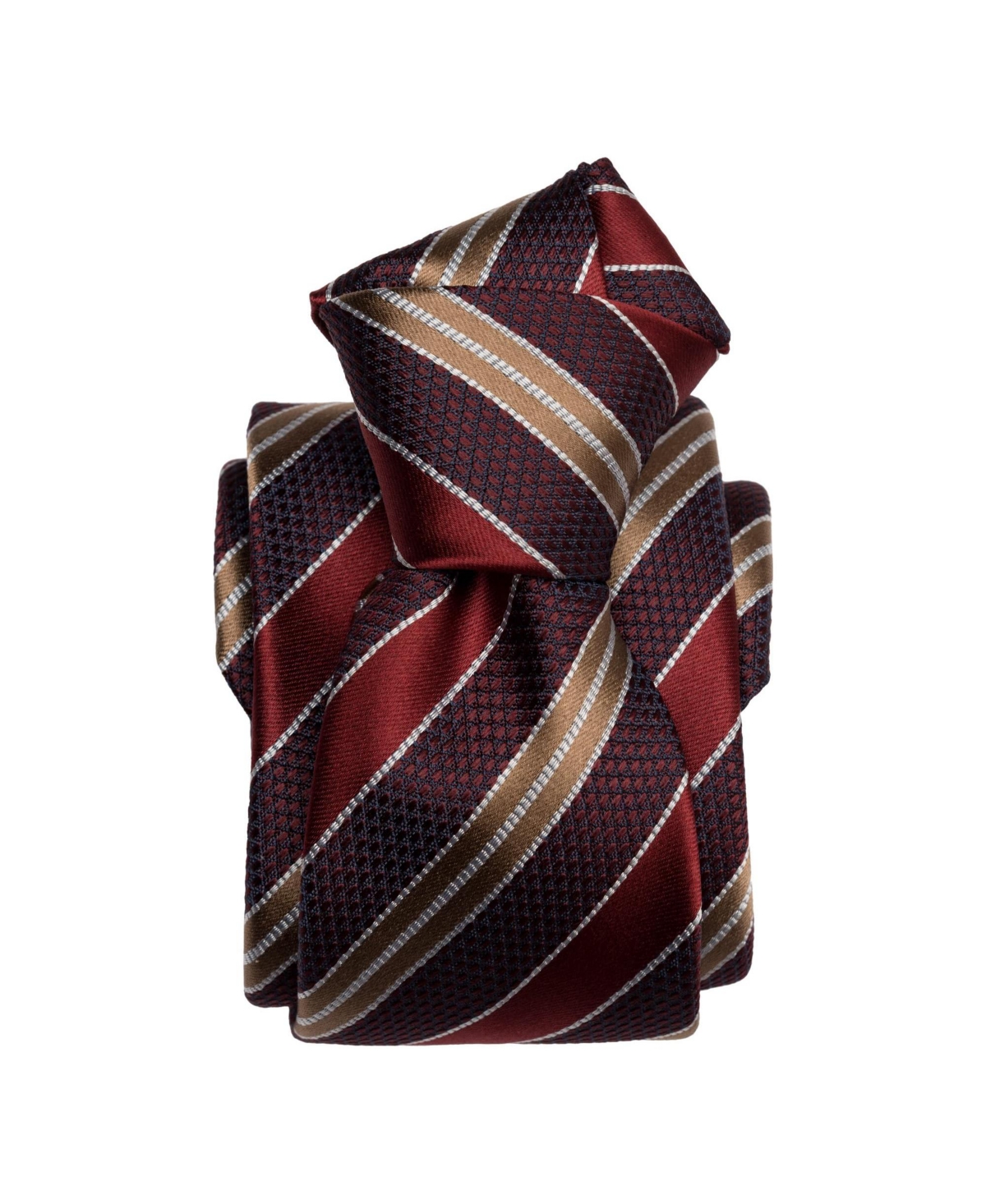Men's Vesuvio - Silk Jacquard Tie for Men - Navy and charcoal