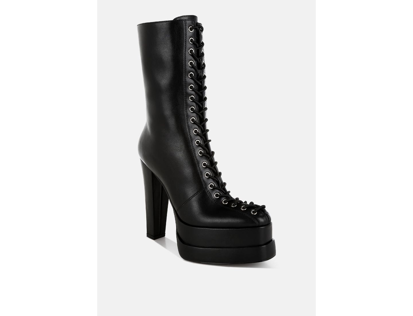 Женские ботинки London Rag Sayal Faux Leather Lace Up, цвет: Чёрная искусственная кожа — фото 1