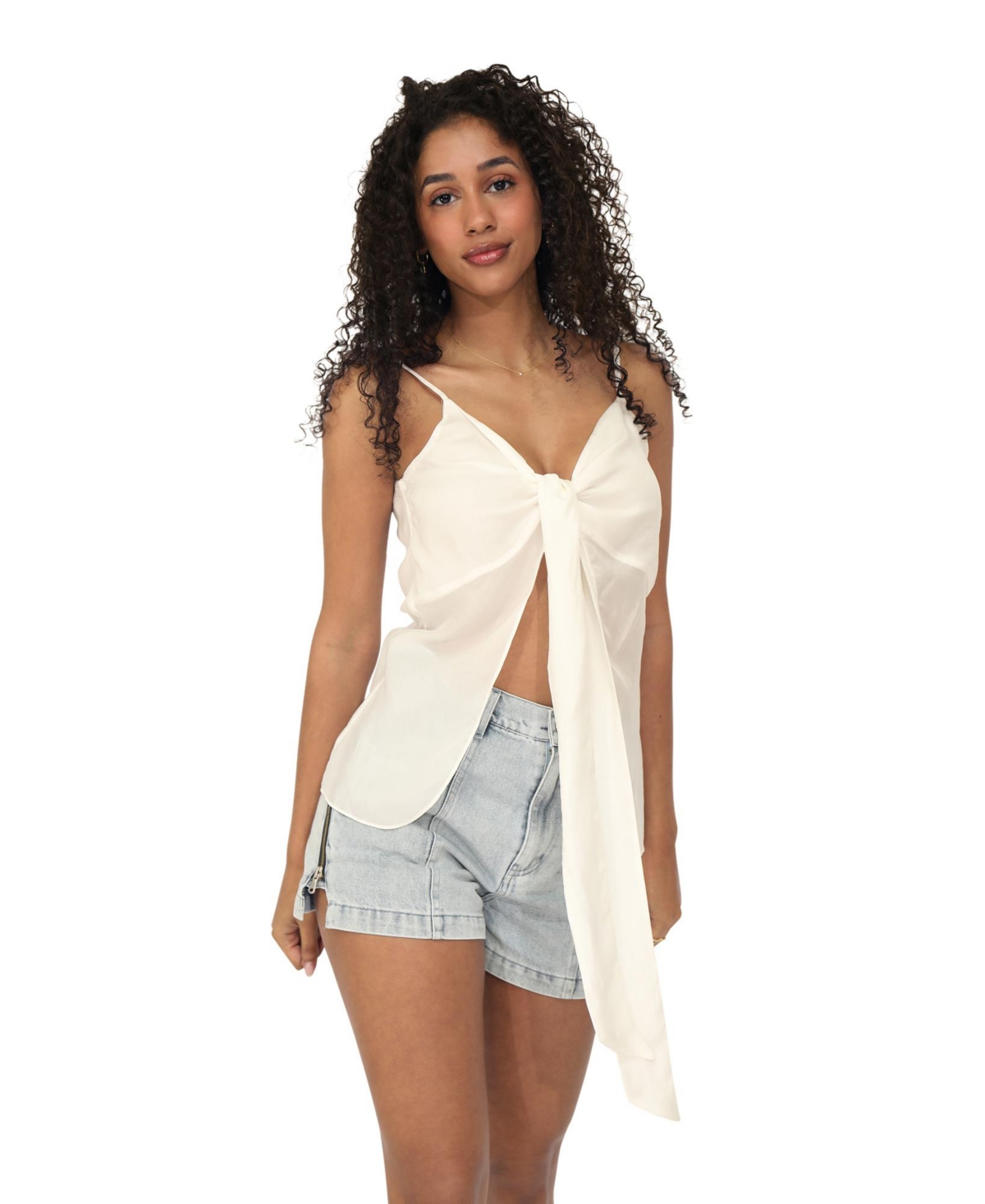 Women's First Class Reversible Tie Top - White