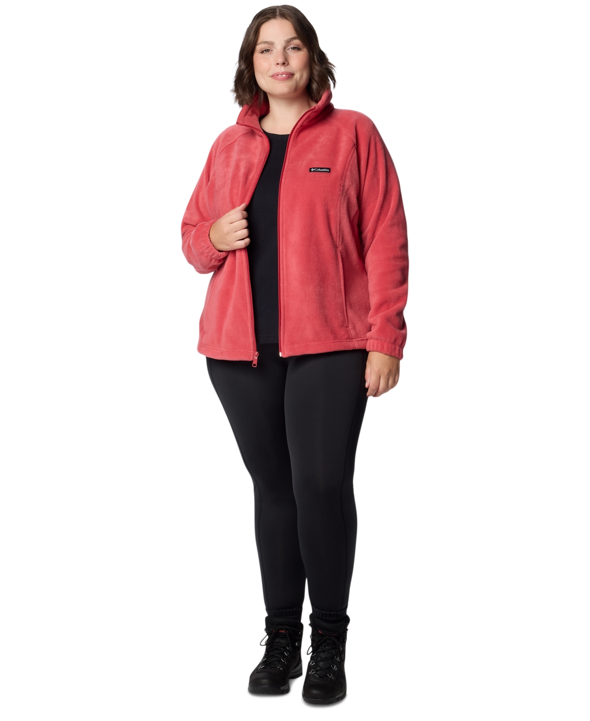 Columbia Plus Size Benton Springs Fleece Jacket In Red