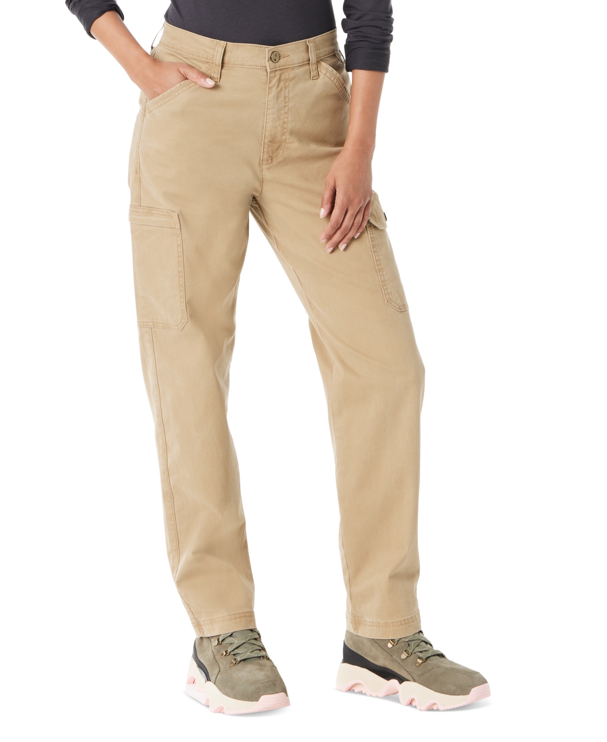 Women's High-Rise Slim-Leg Cargo Pants - Kelp