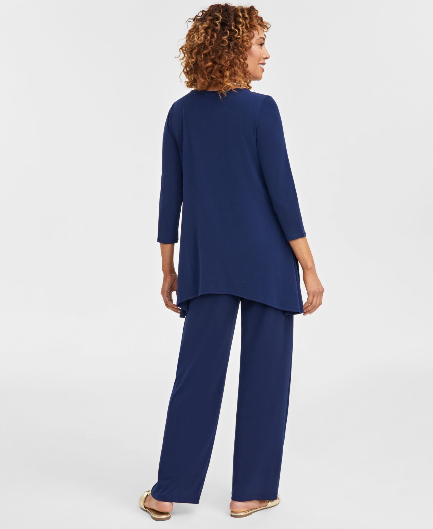Women's Knit Wide-Leg Pull-On Pants, Regular & Short Lengths